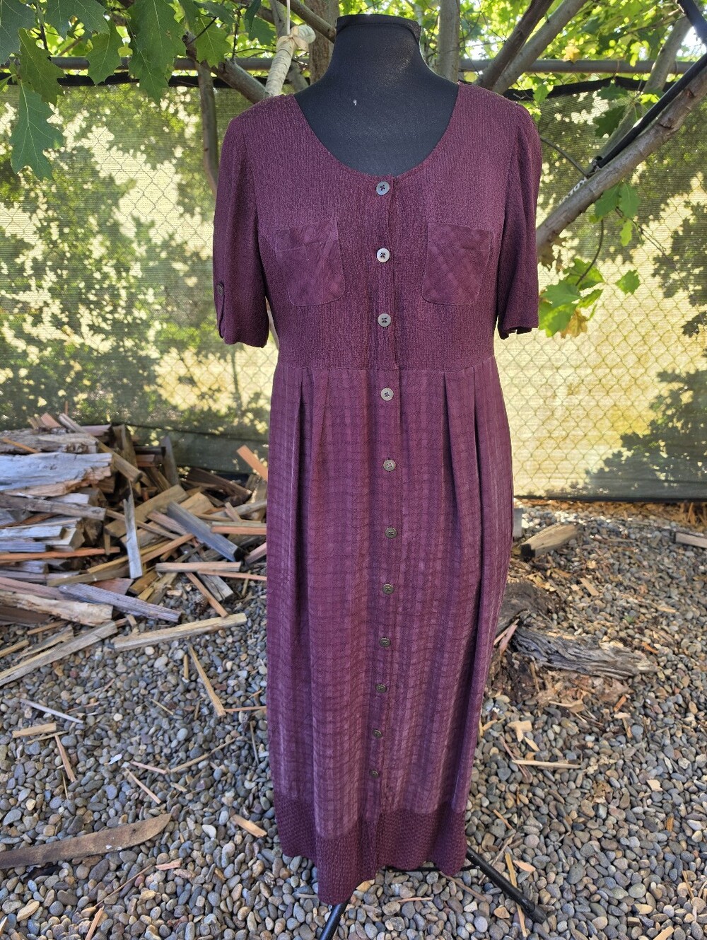 Vtg 90's Carole Little Button-Front Maxi Dress Grunge Soft Grunge Whimsigoth